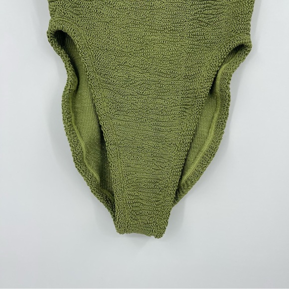 Hunza G Square Neck One Piece Metallica Khaki Swim Woman’s One Size - Picture 5 of 7